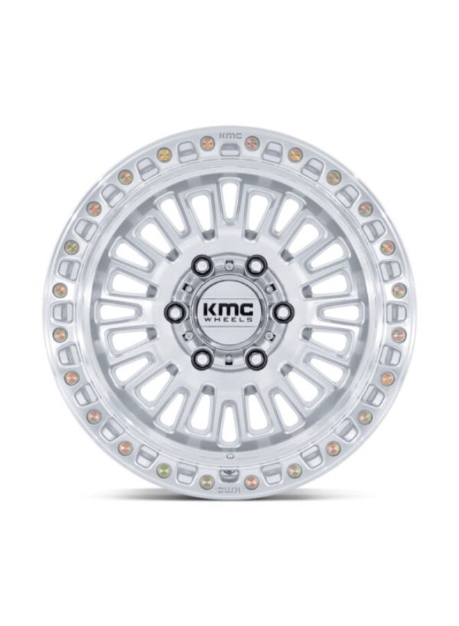 كي ام سي كم 554 أزتك 17×8.5 6×139.7 ET00 CB106.1 فضي لامع / وجه مشغول - Image 2